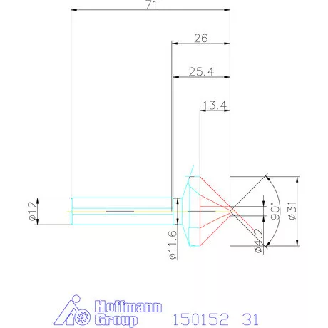 Garant Precíziós kúpsüllyesztő 90° 31 mm