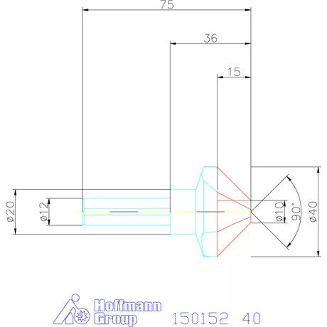 Garant Precíziós kúpsüllyesztő 90° 40 mm