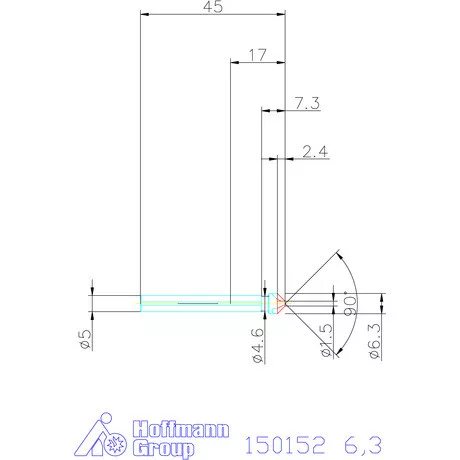 Garant Precíziós kúpsüllyesztő 90° 6,3 mm