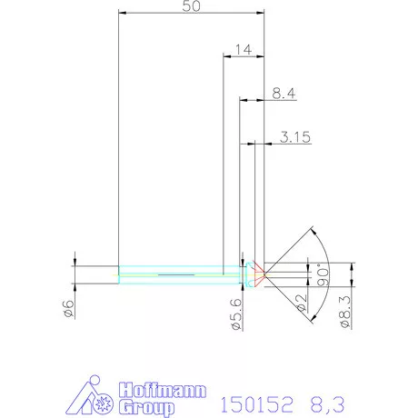 Garant Precíziós kúpsüllyesztő 90° 8,3 mm