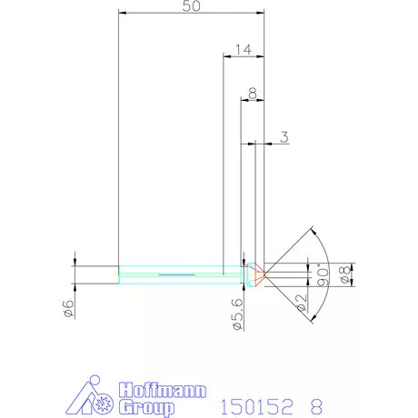 Garant Precíziós kúpsüllyesztő 90° 8 mm