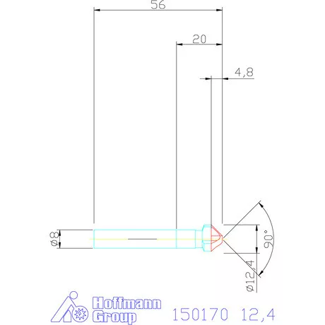 Garant Precíziós kúpsüllyesztő 90° 12,4 mm