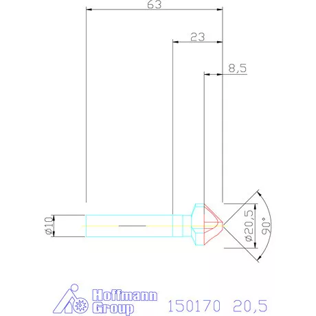 Garant Precíziós kúpsüllyesztő 90° 20,5 mm
