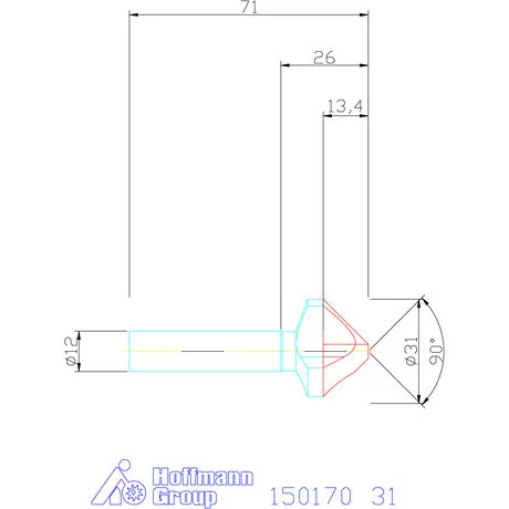 Garant Precíziós kúpsüllyesztő 90° 31 mm