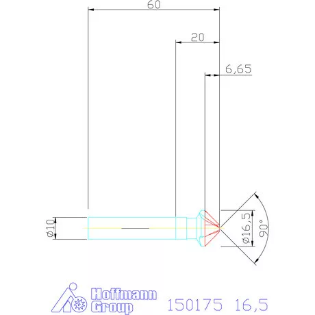 Holex Kúpsüllyesztő 90° 16,5 mm