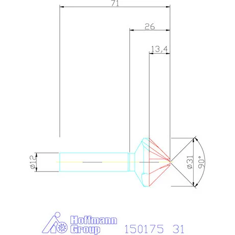 Holex Kúpsüllyesztő 90° 31 mm
