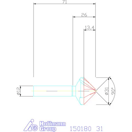 Holex Kúpsüllyesztő 90° 31 mm