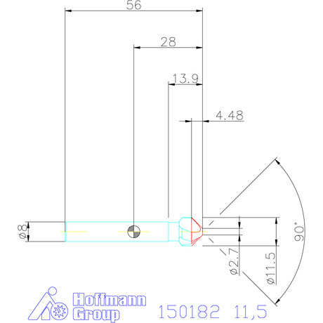 Holex Holex Pro Steel precíziós kúpsüllyesztő egyenlőtlen osztással 90° 11,5 mm