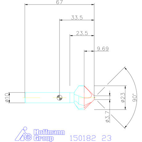 Holex Holex Pro Steel precíziós kúpsüllyesztő egyenlőtlen osztással 90° 23 mm