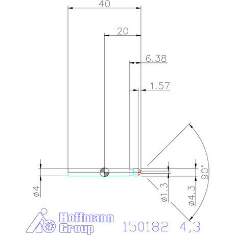 Holex Holex Pro Steel precíziós kúpsüllyesztő egyenlőtlen osztással 90° 4,3 mm