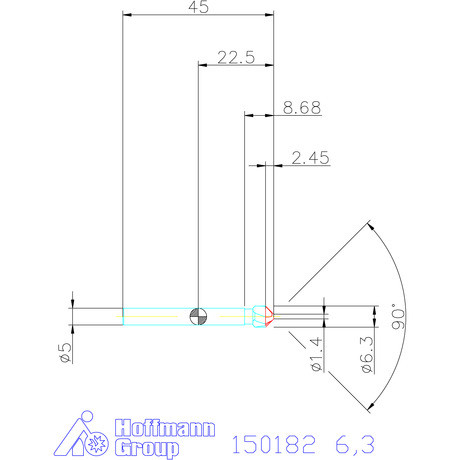Holex Holex Pro Steel precíziós kúpsüllyesztő egyenlőtlen osztással 90° 6,3 mm