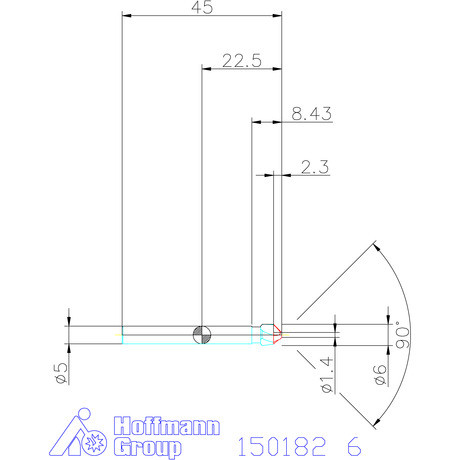 Holex Holex Pro Steel precíziós kúpsüllyesztő egyenlőtlen osztással 90° 6 mm