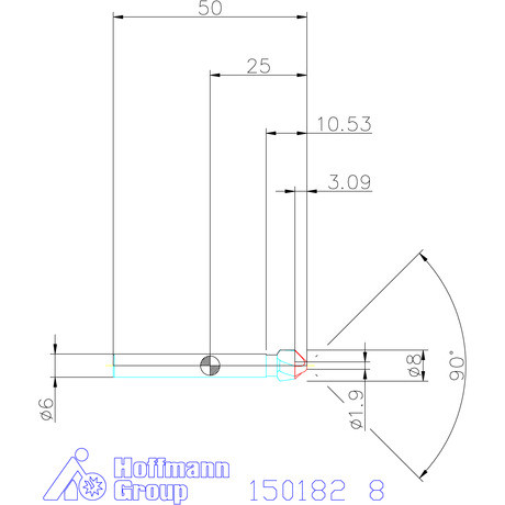 Holex Holex Pro Steel precíziós kúpsüllyesztő egyenlőtlen osztással 90° 8 mm