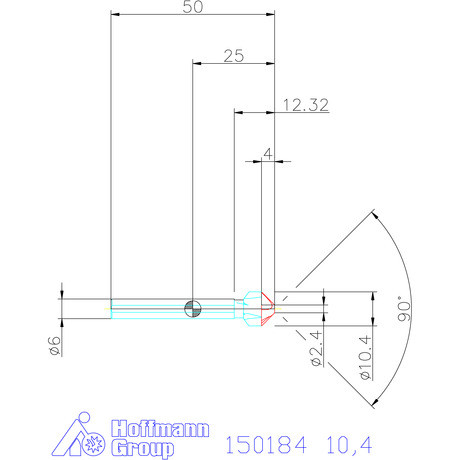 Holex Holex Pro Steel precíziós kúpsüllyesztő egyenlőtlen osztással és 3 befogófelülettel 90° 10,4 mm