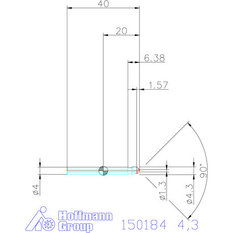 Holex Holex Pro Steel precíziós kúpsüllyesztő egyenlőtlen osztással és 3 befogófelülettel 90° 4,3 mm