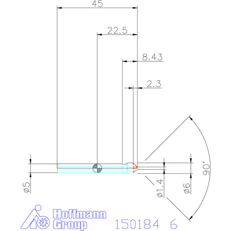 Holex Holex Pro Steel precíziós kúpsüllyesztő egyenlőtlen osztással és 3 befogófelülettel 90° 6 mm