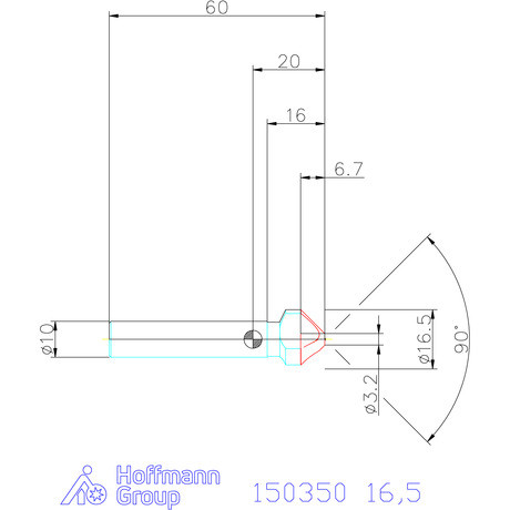 Garant Garant Master Steel HT precíziós kúpsüllyesztő egyenlőtlen osztással 90° 16,5 mm