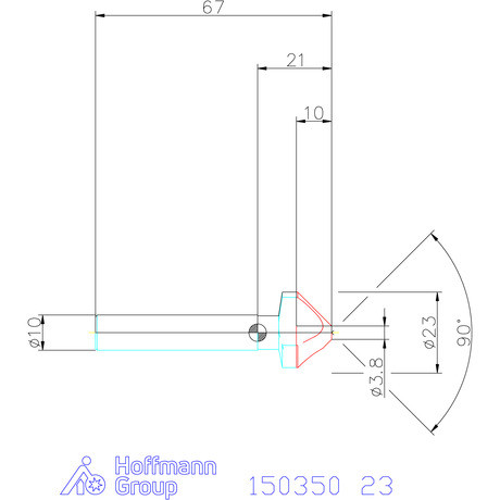 Garant Garant Master Steel HT precíziós kúpsüllyesztő egyenlőtlen osztással 90° 23 mm
