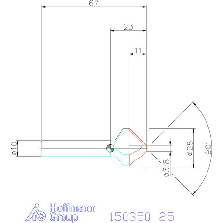 Garant Garant Master Steel HT precíziós kúpsüllyesztő egyenlőtlen osztással 90° 25 mm