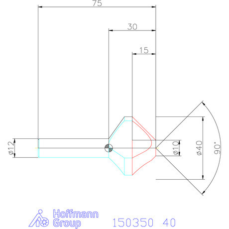 Garant Garant Master Steel HT precíziós kúpsüllyesztő egyenlőtlen osztással 90° 40 mm