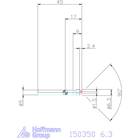 Garant Garant Master Steel HT precíziós kúpsüllyesztő egyenlőtlen osztással 90° 6,3 mm