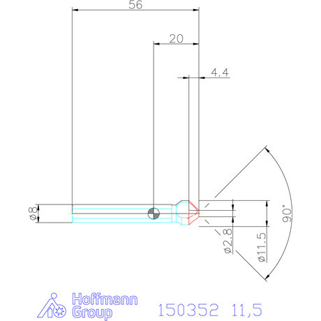 Garant Garant Master Steel HT precíziós kúpsüllyesztő egyenlőtlen osztással és 3 befogófelülettel 90° 11,5 mm