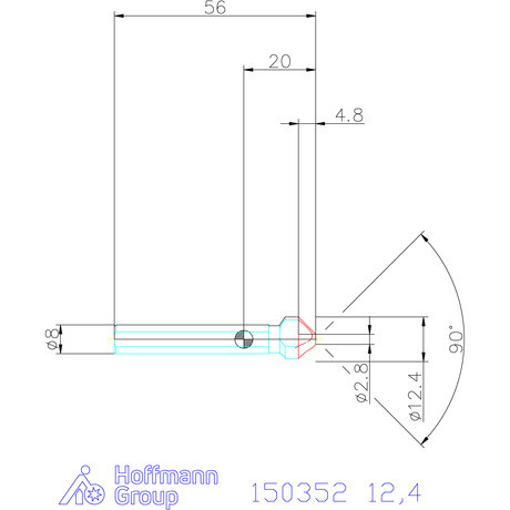 Garant Garant Master Steel HT precíziós kúpsüllyesztő egyenlőtlen osztással és 3 befogófelülettel 90° 12,4 mm