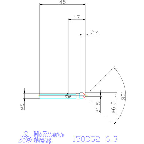 Garant Garant Master Steel HT precíziós kúpsüllyesztő egyenlőtlen osztással és 3 befogófelülettel 90° 6,3 mm