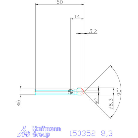 Garant Garant Master Steel HT precíziós kúpsüllyesztő egyenlőtlen osztással és 3 befogófelülettel 90° 8,3 mm