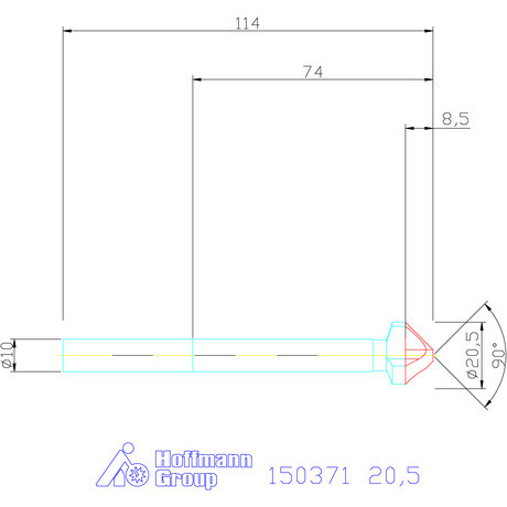 Garant Precíziós kúpsüllyesztő, hosszú 90° 20,5 mm