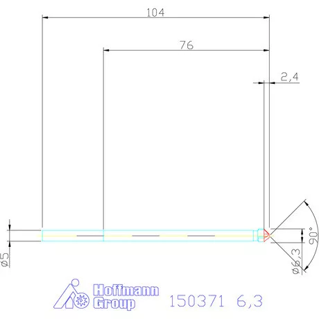 Garant Precíziós kúpsüllyesztő, hosszú 90° 6,3 mm