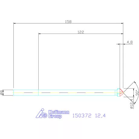 Garant Precíziós kúpsüllyesztő, extra hosszú 90° 12,4 mm
