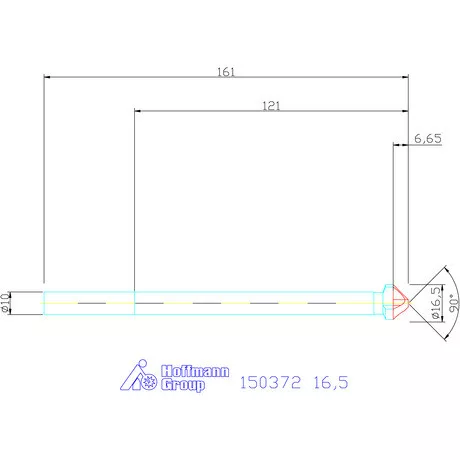 Garant Precíziós kúpsüllyesztő, extra hosszú 90° 16,5 mm