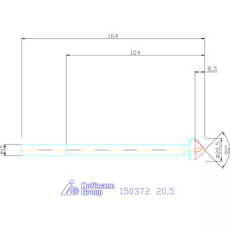 Garant Precíziós kúpsüllyesztő, extra hosszú 90° 20,5 mm