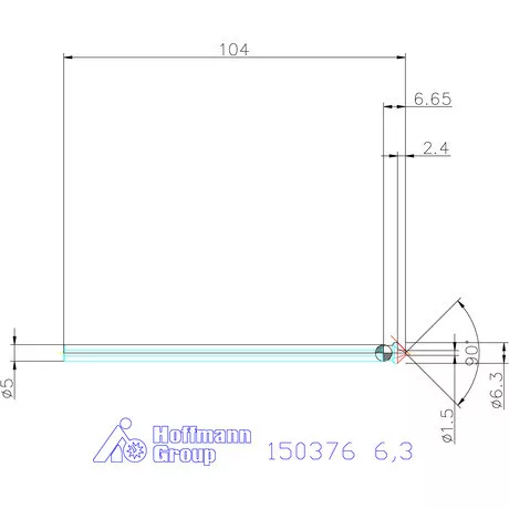 Garant Precíziós kúpsüllyesztő, hosszú, 3 befogófelülettel 90° 6,3 mm