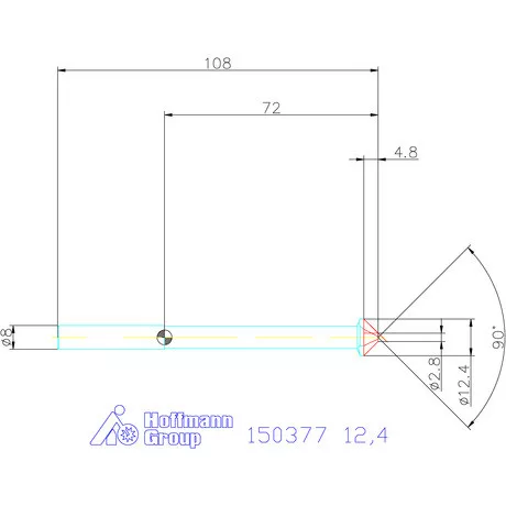 Garant Precíziós kúpsüllyesztő, hosszú 90° 12,4 mm
