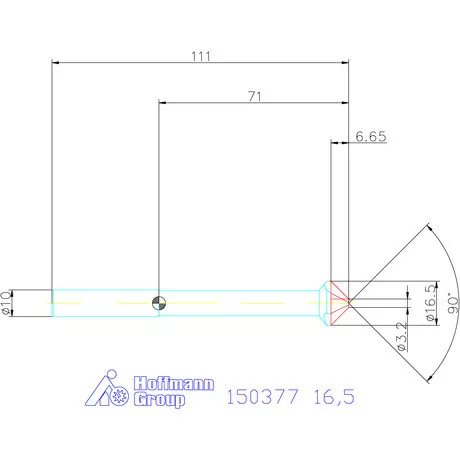 Garant Precíziós kúpsüllyesztő, hosszú 90° 16,5 mm