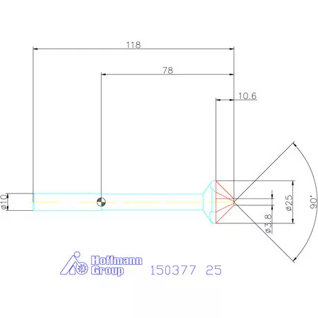 Garant Precíziós kúpsüllyesztő, hosszú 90° 25 mm