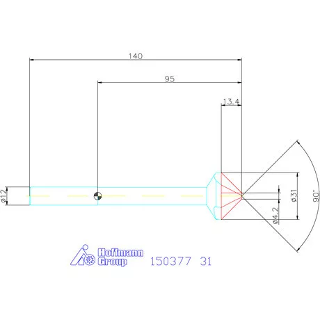 Garant Precíziós kúpsüllyesztő, hosszú 90° 31 mm