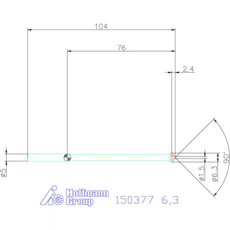 Garant Precíziós kúpsüllyesztő, hosszú 90° 6,3 mm