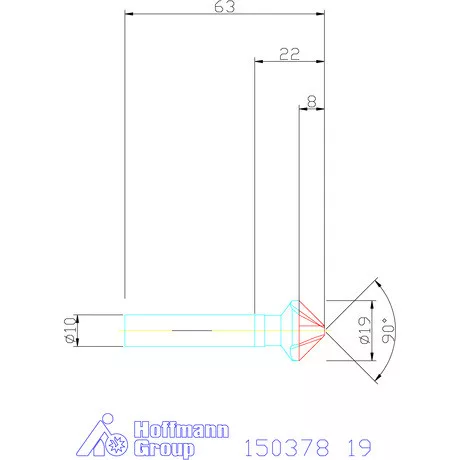 Garant Precíziós kúpsüllyesztő 90° 19 mm