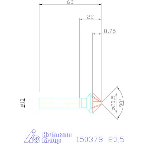 Garant Precíziós kúpsüllyesztő 90° 20,5 mm