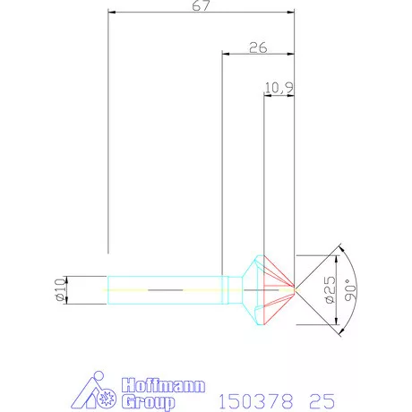 Garant Precíziós kúpsüllyesztő 90° 25 mm