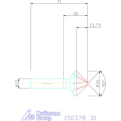 Garant Precíziós kúpsüllyesztő 90° 31 mm