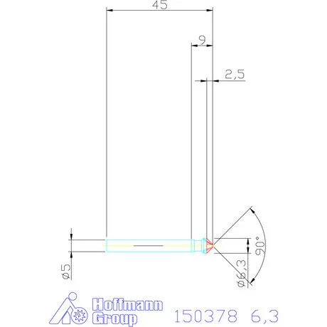 Garant Precíziós kúpsüllyesztő 90° 6,3 mm