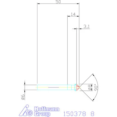 Garant Precíziós kúpsüllyesztő 90° 8 mm
