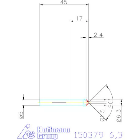 Garant Precíziós kúpsüllyesztő 90° 6,3 mm