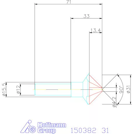 Garant Kúpsüllyesztő VHM 90° 31 mm