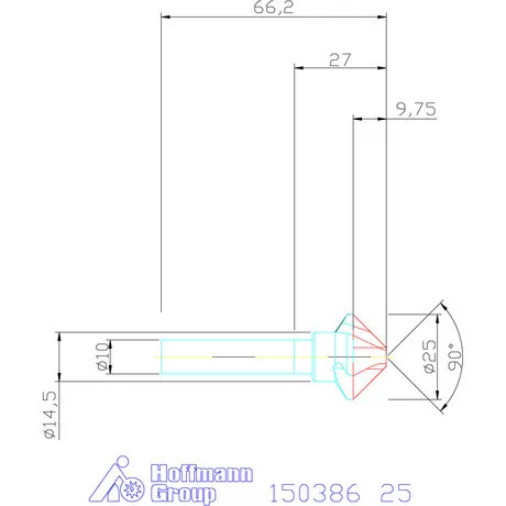 Garant Kúpsüllyesztő VHM 90° 25 mm