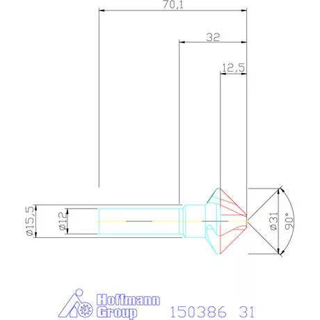 Garant Kúpsüllyesztő VHM 90° 31 mm